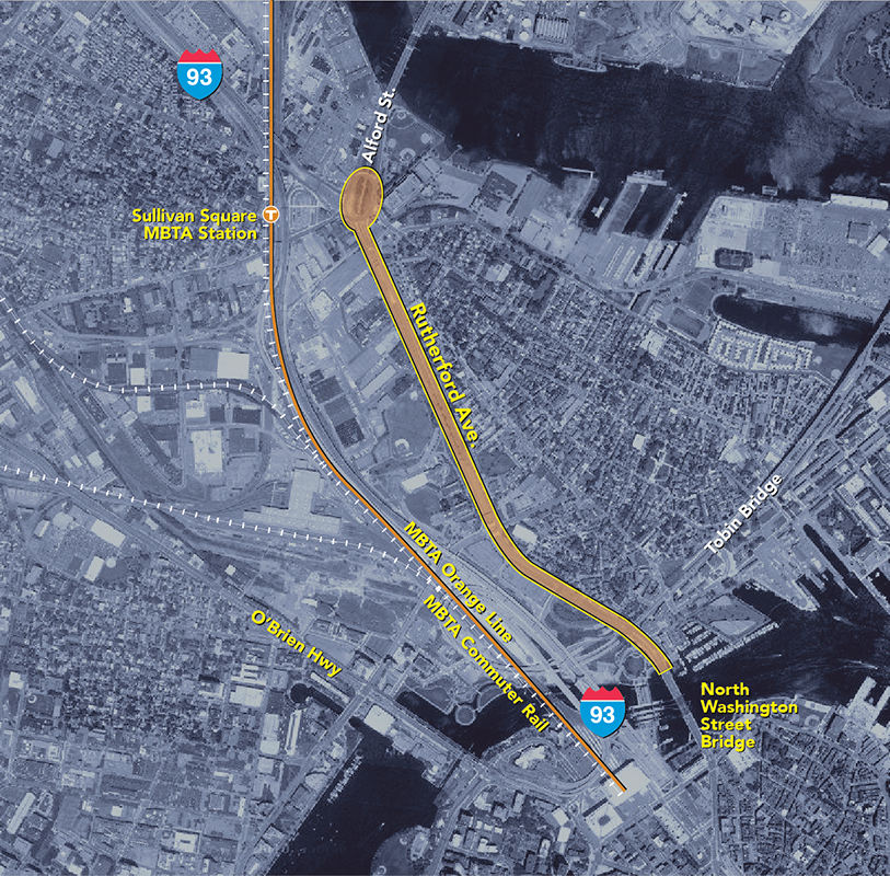 Map of Boston: Rutherford Avenue Map of Boston: Rutherford Avenue